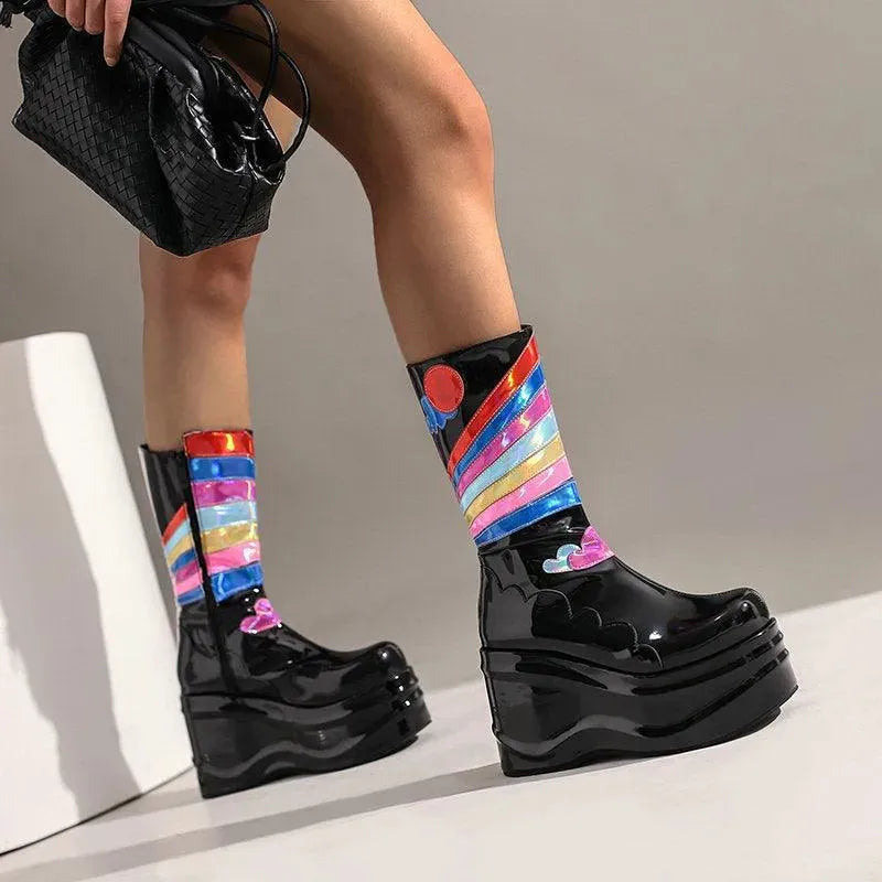 Levoire | Bottes pour femmes avec talons en arc-en-ciel