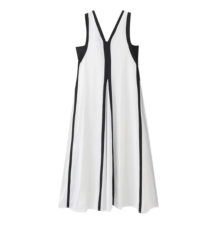 Levoire | Robe Longue Bicolore À Décolleté En V