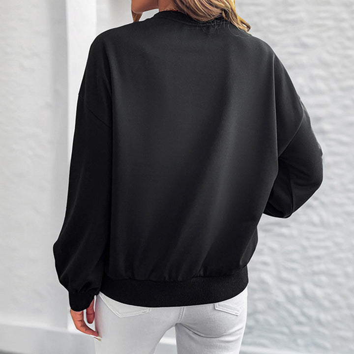 Sweat-shirt féminin à la mode avec impression de cœur doré Levoire