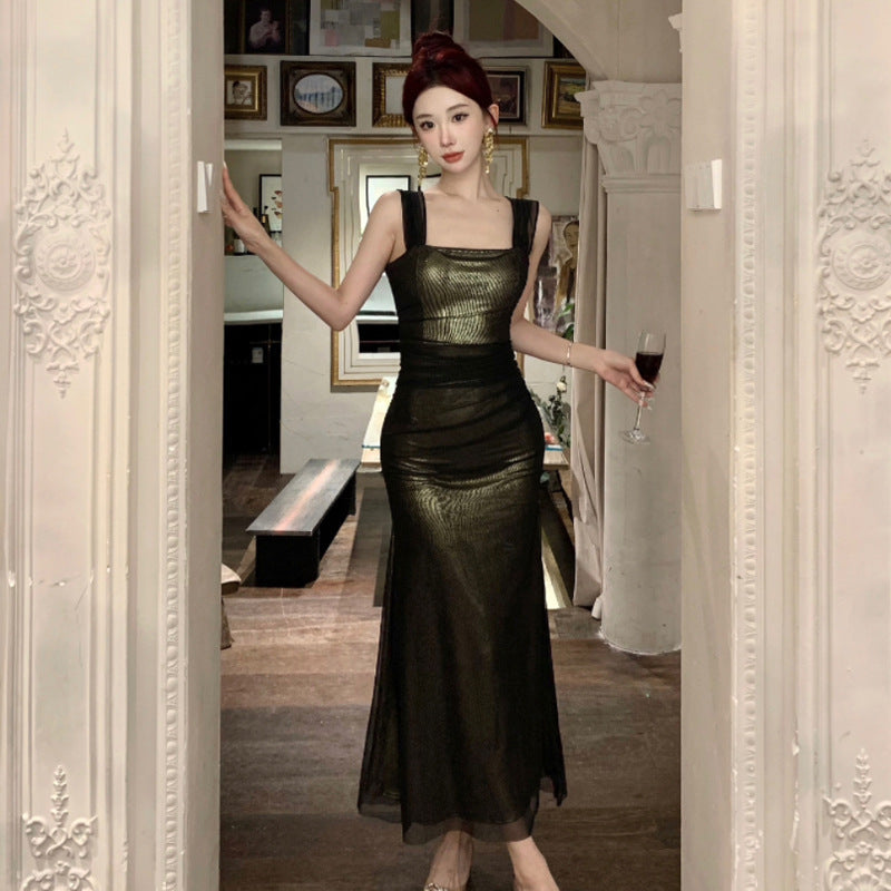 Levoire | robe transparente Slim-Fit fente légère luxueuse