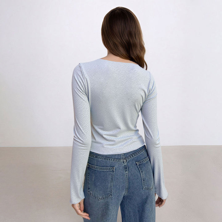 Chemisier femme à manches longues cropped avec fente latérale et design élégant Levoire