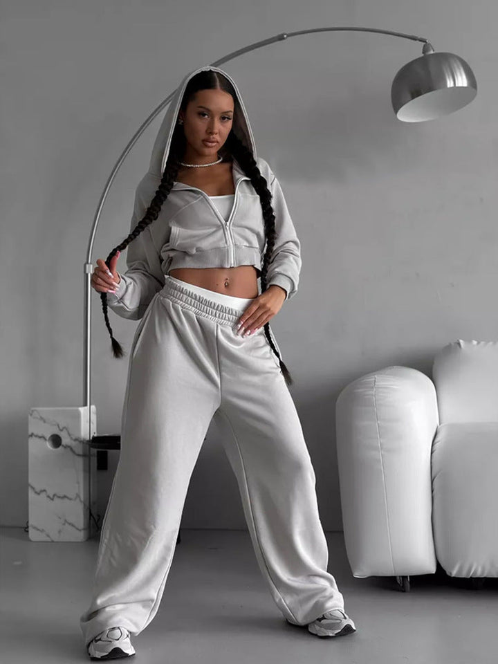 Levoire | Pantalons courts taille haute de sport à manches ouvertes Gris