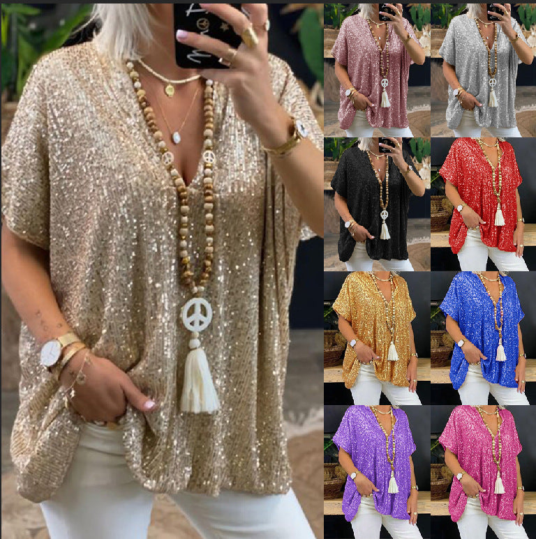 Levoire | Rento pull-over sequins col V T-shirt