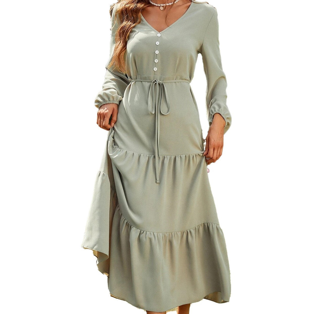 Robe maxi pour femme avec des manches ballon élégantes et une coupe ajustée Levoire