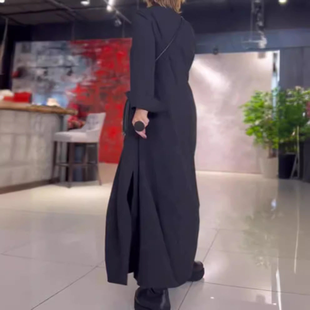Robe maxi femme avec un col élégant et un design de poche pratique Levoire