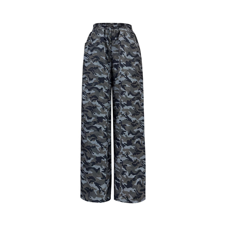 Pantalons cargo larges pour femmes avec imprimé camouflage moderne Levoire