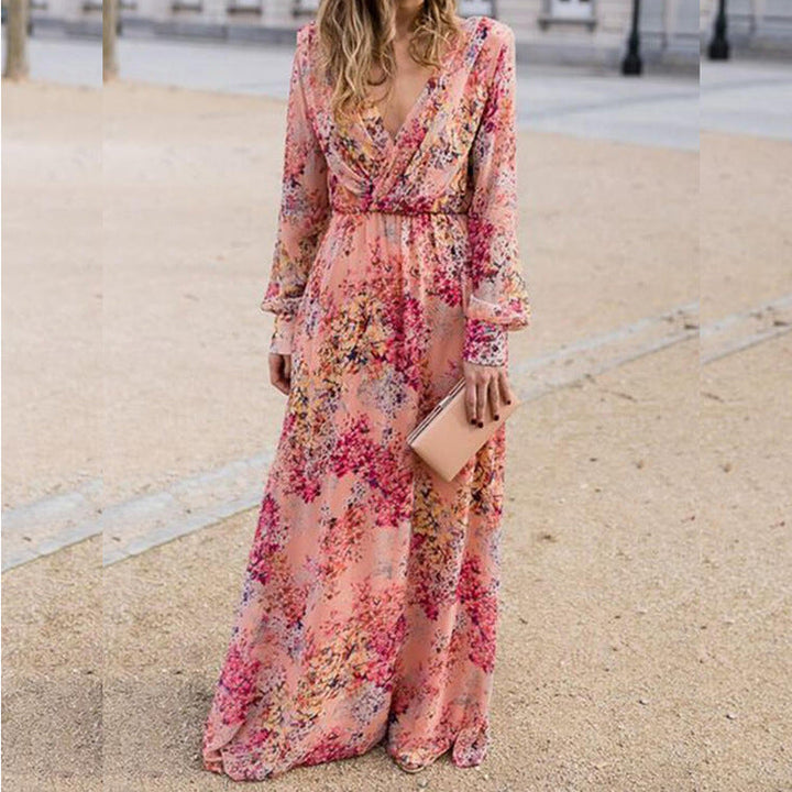 Levoire | Élégante Robe Flottante à Taille Marquée Rosa