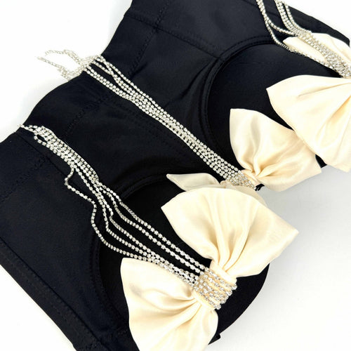 Levoire | Corset élégant avec des rubans doubles et des strass