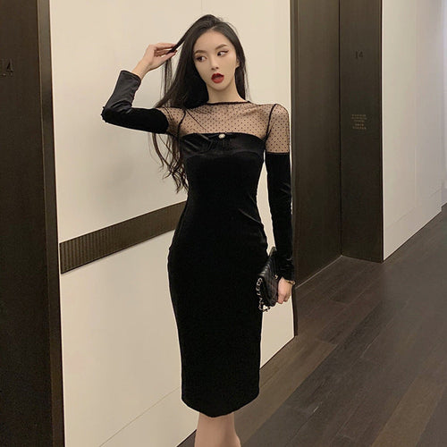 Levoire | Robe en velours Samettimekko Menace de réseau robe en velours