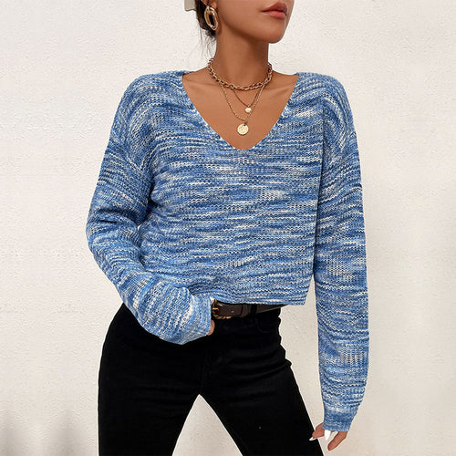 Pull en tricot oversize pour femmes avec encolure asymétrique et motif tendance Levoire