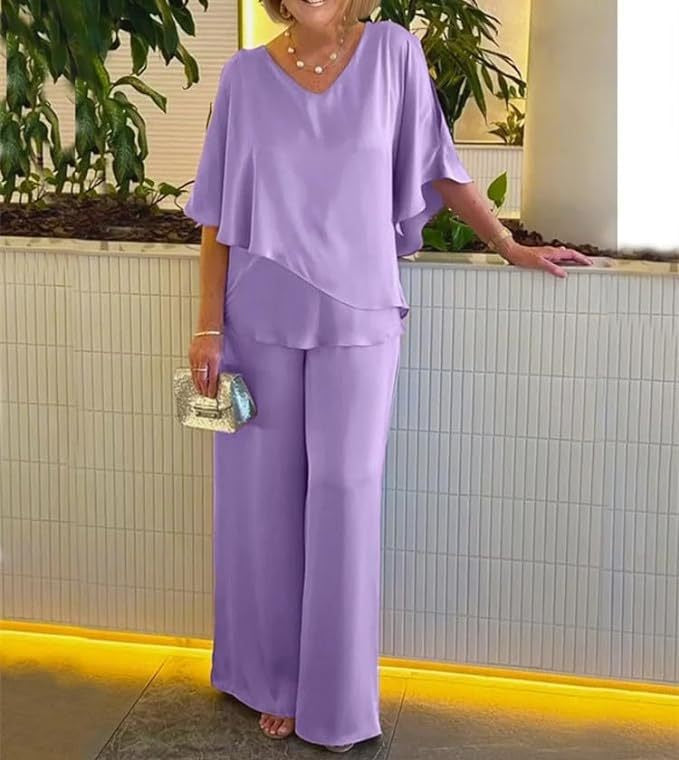 Levoire | Ensemble À Jambes Larges Sans Effort Lilas