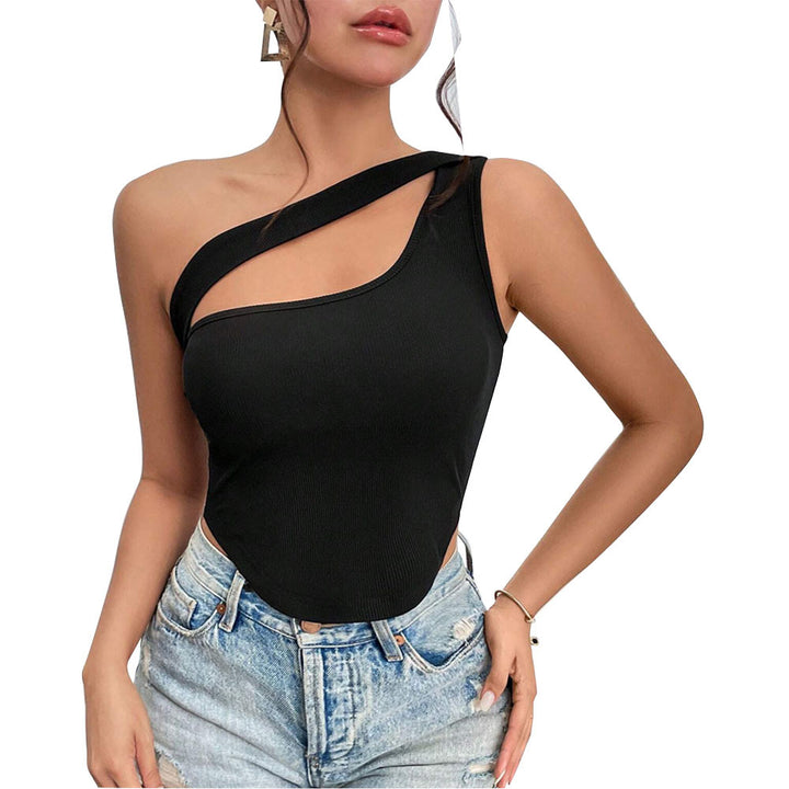 Body asymétrique pour femmes avec de fines bretelles spaghetti et tissu élastique Levoire