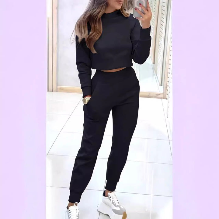 Ensemble sportif pour femmes en coton confortable avec un haut court élégant et une taille élastique Levoire