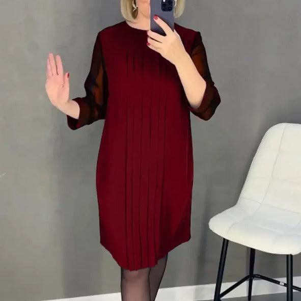 Robe maxi femme avec drapés élégants et manches transparentes Levoire