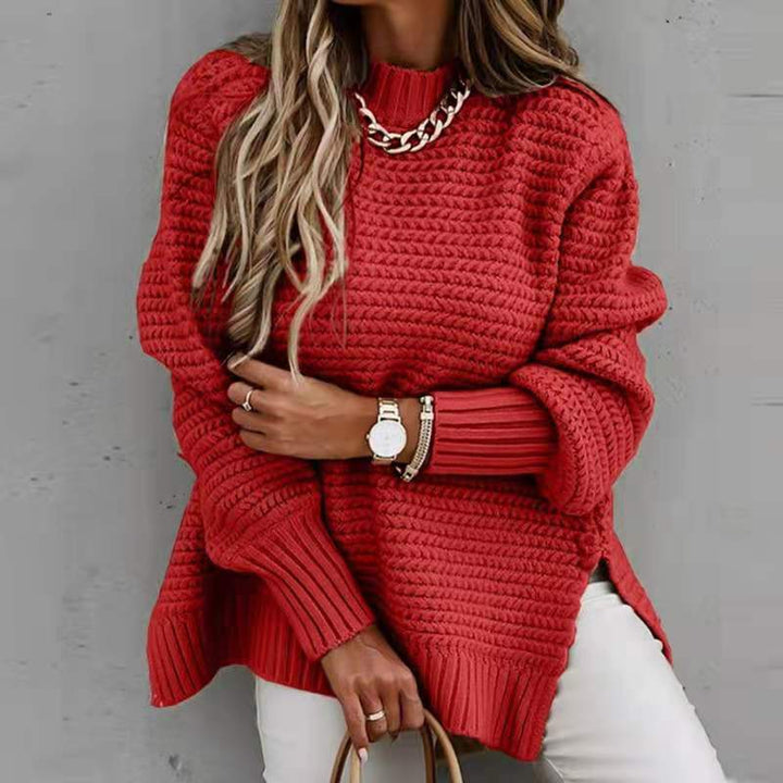 Pull en tricot pour femme avec un motif gaufré moderne et des manches larges Levoire