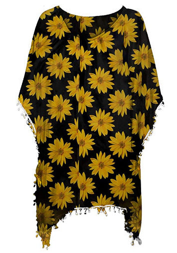 Tunique de plage pour femmes avec design floral et style poncho Levoire