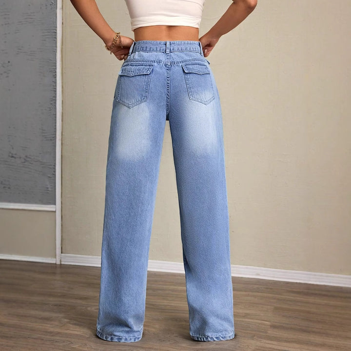 Jean pour femmes coupe large avec taille haute et coupe décontractée Levoire