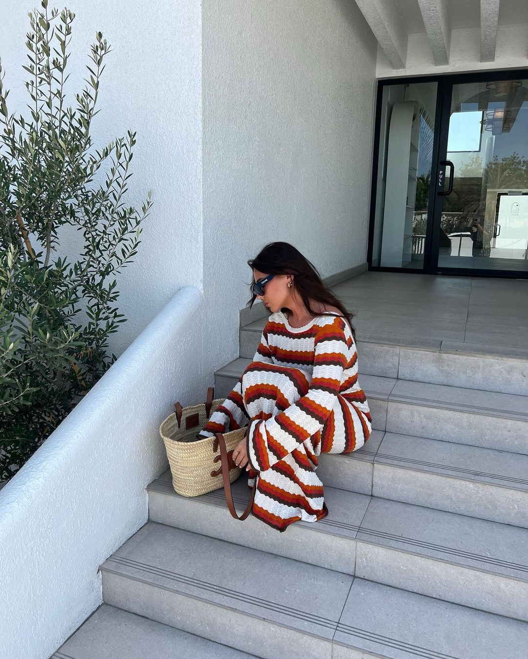 Levoire | Robe Maxi Rayée Avec Décolleté En Tricot