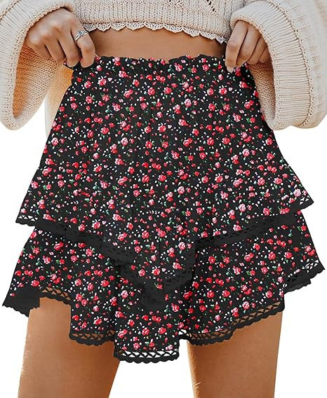 Levoire | Jupes mini plissées superposées taille haute tendance #1