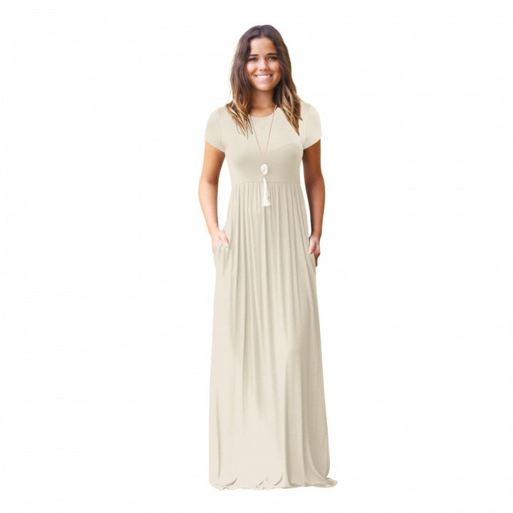 Robe maxi femme avec poches pratiques et coupe fluide à la mode Levoire