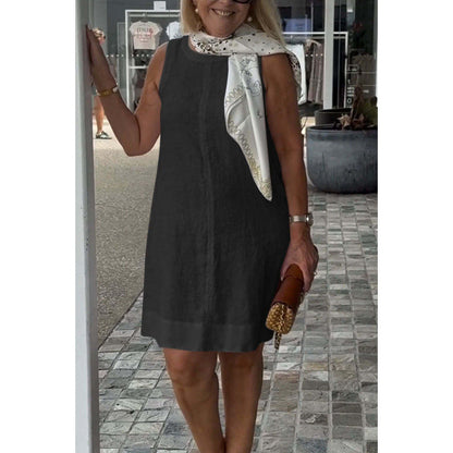 Levoire | Modèle décontracté Robe Uni Col rond - Robe Noir