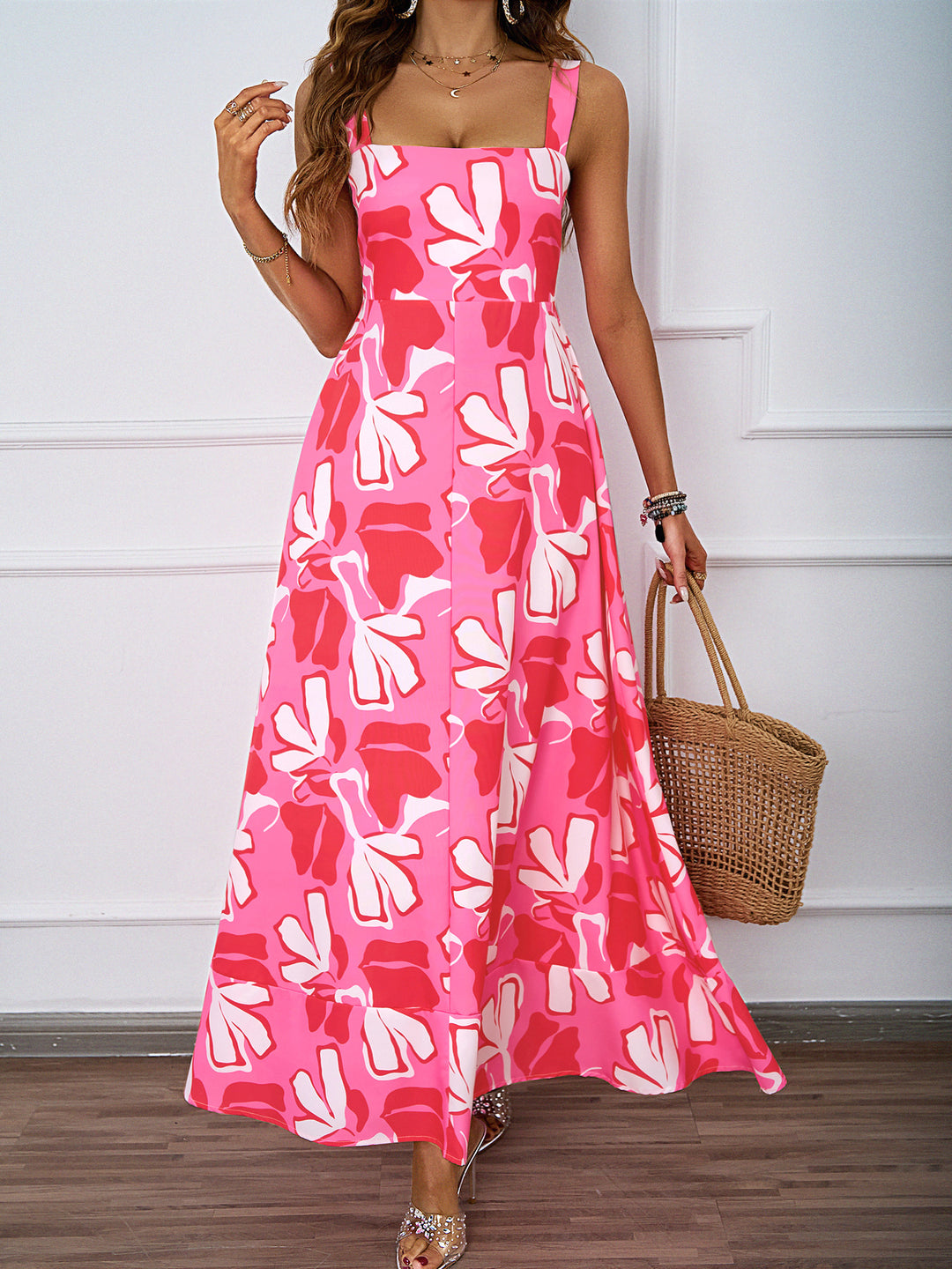 Robe maxi femme avec design floral et bretelles sophistiquées Levoire