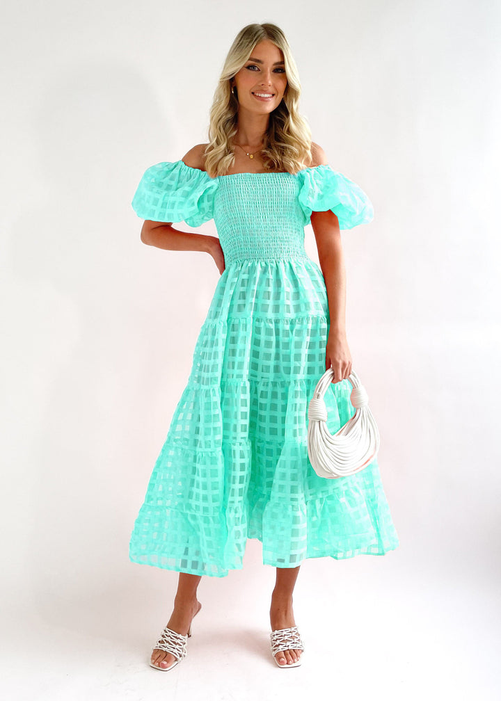 Robe maxi pour femmes avec manches bouffantes et haut élastique Levoire