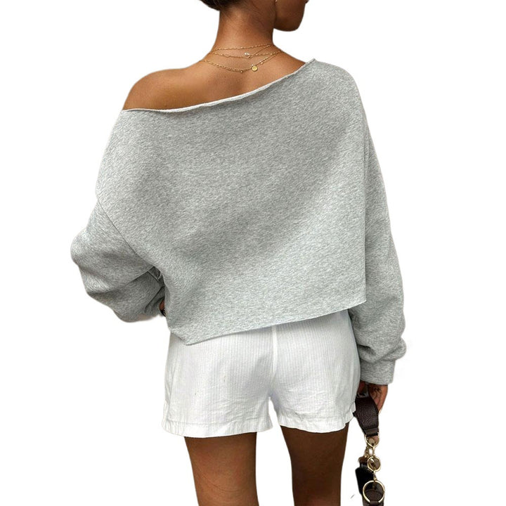 Sweat-shirt surdimensionné pour femmes avec un design à épaules dénudées et une douce doublure en polaire intérieure Levoire