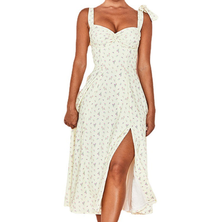 Robe maxi d'été pour femmes avec volants et fente Levoire