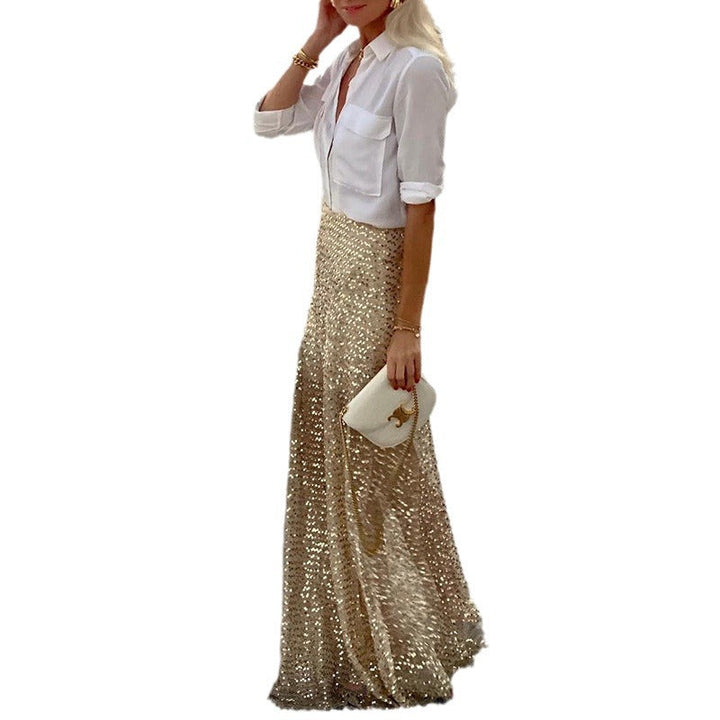Levoire | Glamoureux Paillettes Jupe Longue