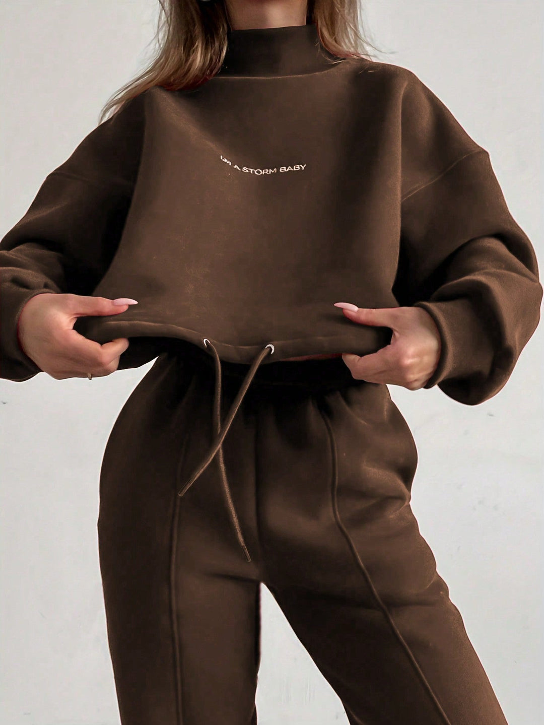 Levoire | Sweat à motifs pour femmes tendance deux pièces Café