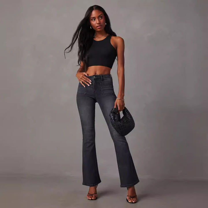 Jeans évasés taille haute pour femmes avec coupe parfaite et ajustement extensible Levoire