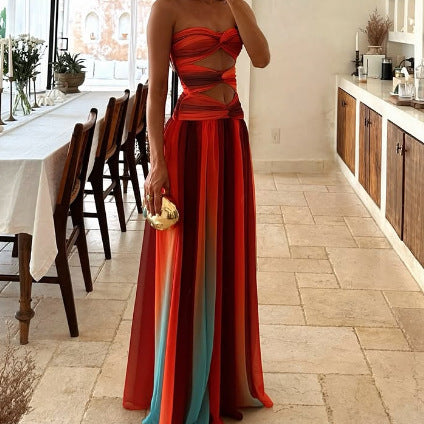 Robe maxi découpée pour femme avec jupe fluide Levoire