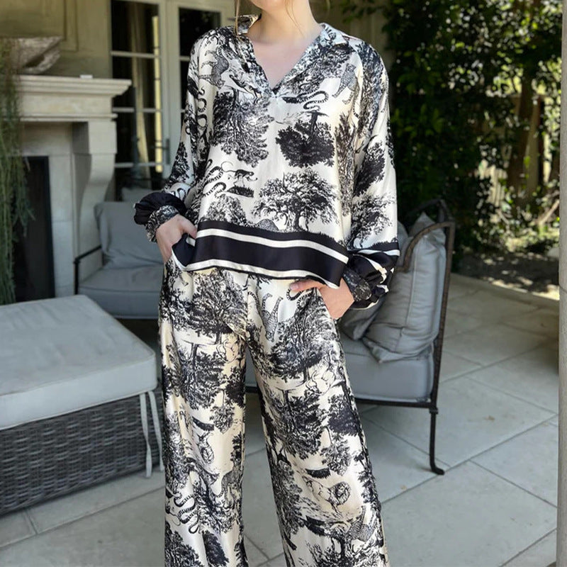 Top en soie élégant pour femmes avec coupe décontractée et pantalon assorti Levoire