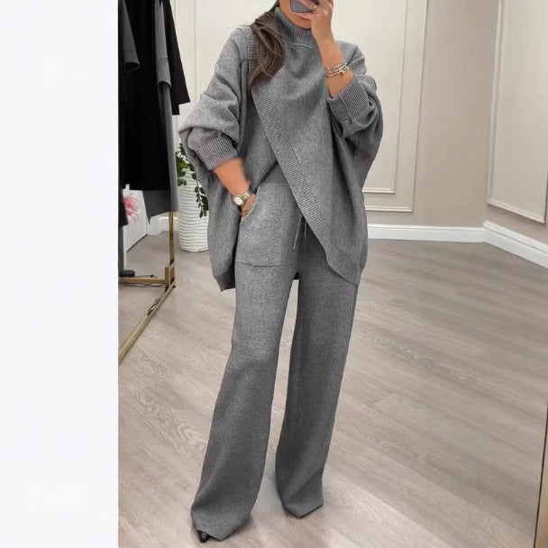 Ensemble de Pull en Tricot pour Femme et Pantalon Ample Levoire
