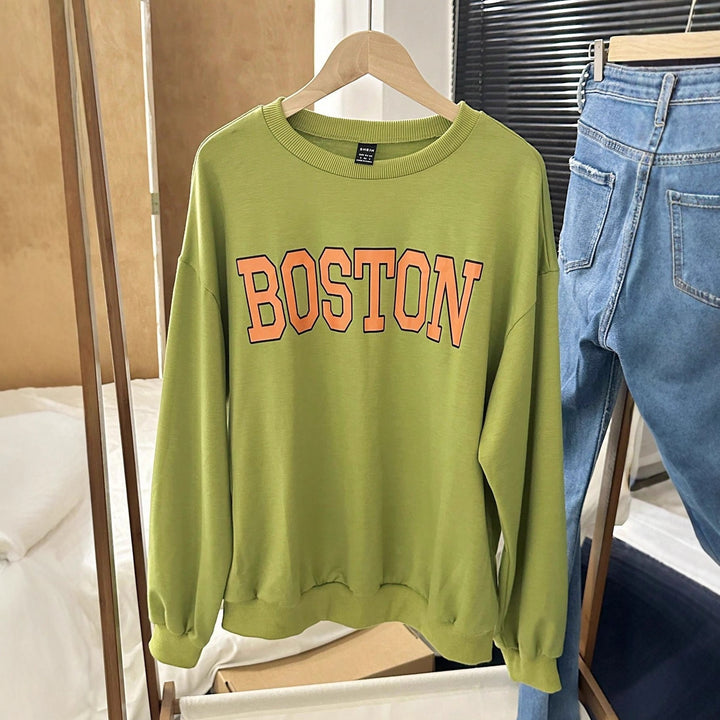 Sweatshirt décontracté pour femmes avec lettrage accrocheur Levoire