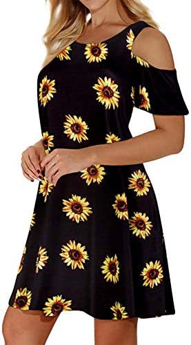 Robe d'été pour femmes avec design floral et découpe à épaule dénudée Levoire