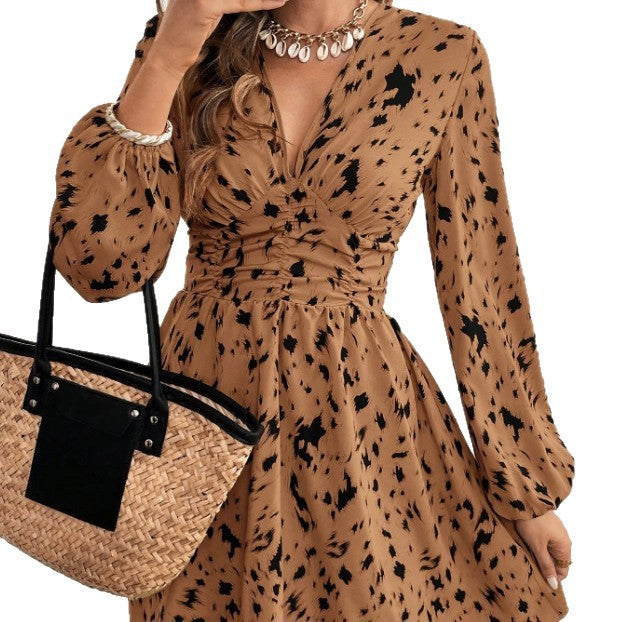 Robe mini femme avec manches bouffantes et volants Levoire