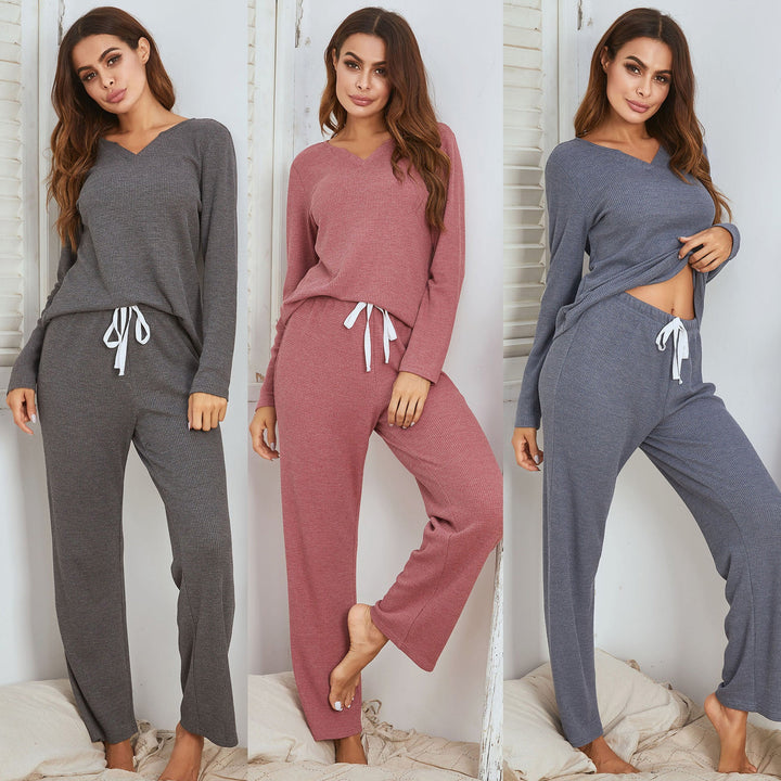 Levoire | Vêtements de détente-femmes Waffle Set à col plongeant