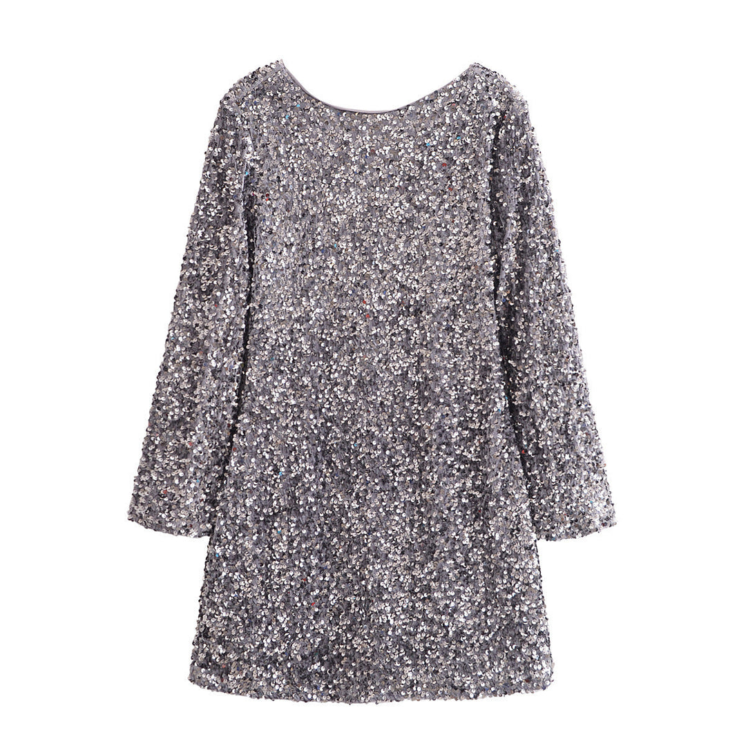 Levoire | Chic Mini Robe à Structure Dorsale Gris