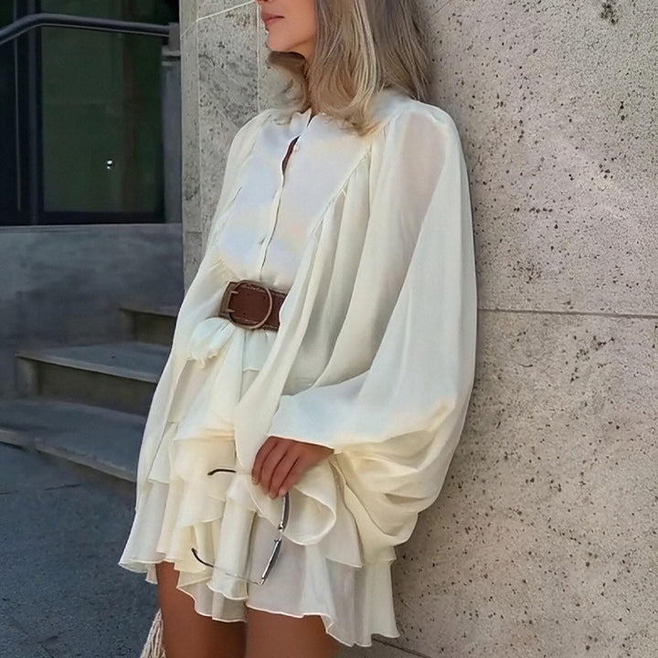 Robe à volants ludique pour femmes avec manches volumineuses Levoire