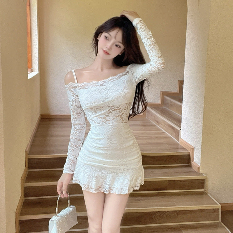 Levoire | Robe bodycon en dentelle séduisante avec un design sans bretelles Blanc