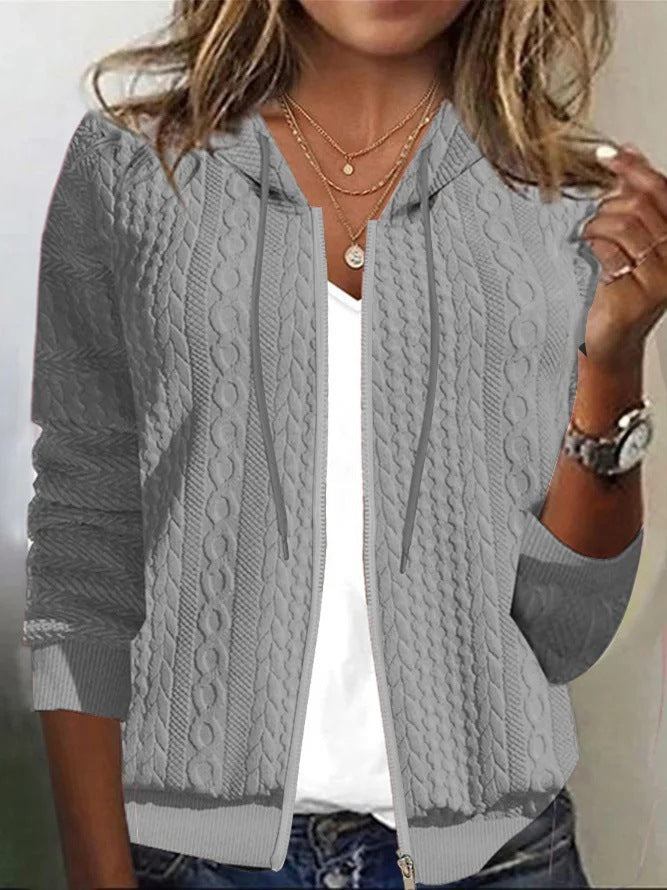 Cardigan femme avec capuche et motif texturé Levoire