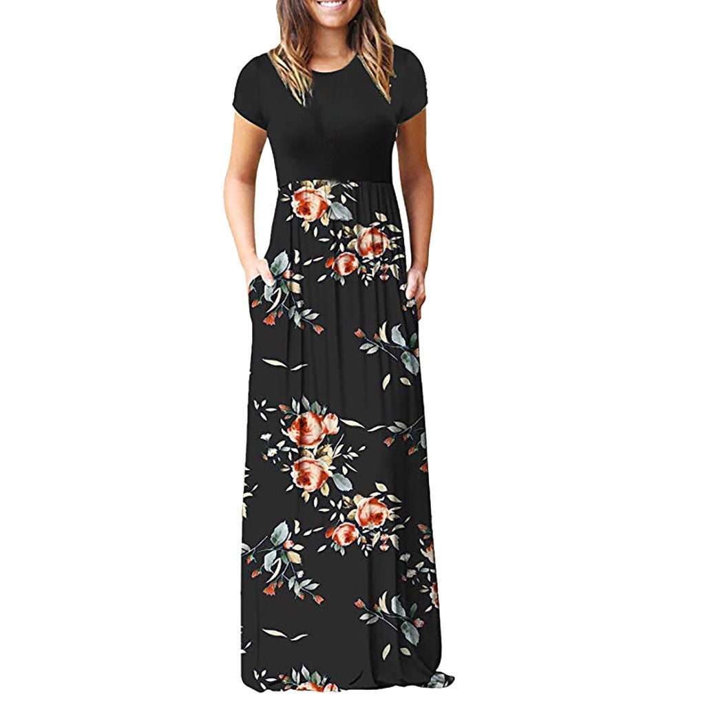 Levoire | Jupe longue remarquable Vente chaude Couleur Robe Fleur Orange