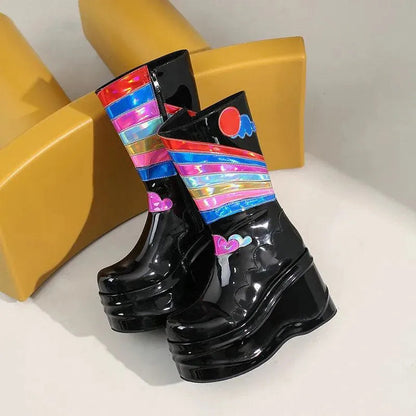 Levoire | Bottes pour femmes avec talons en arc-en-ciel