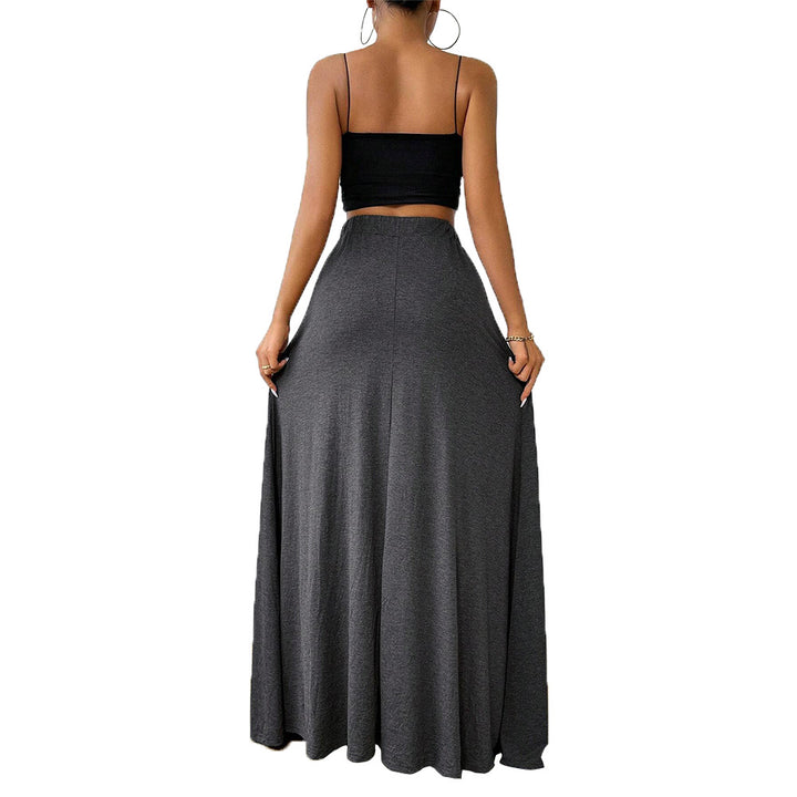 Jupe maxi pour femme avec cordon de serrage ajustable et taille élastique Levoire