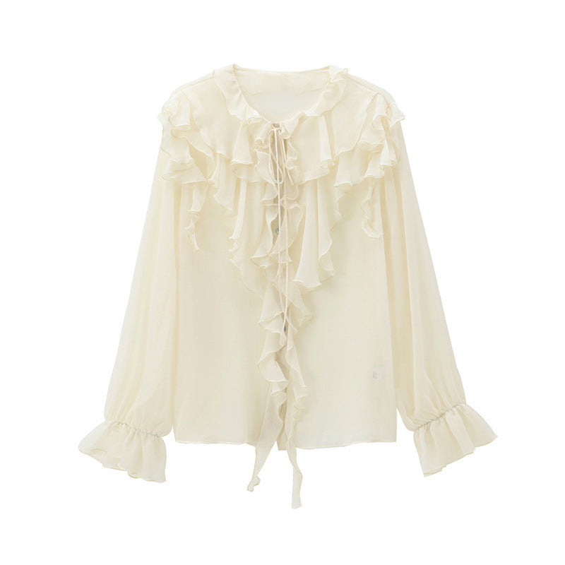 Levoire | Bow-shirt Bow Lagen Longue chemise Top