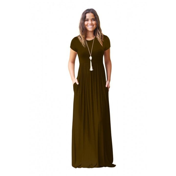 Robe maxi femme avec poches pratiques et coupe fluide à la mode Levoire