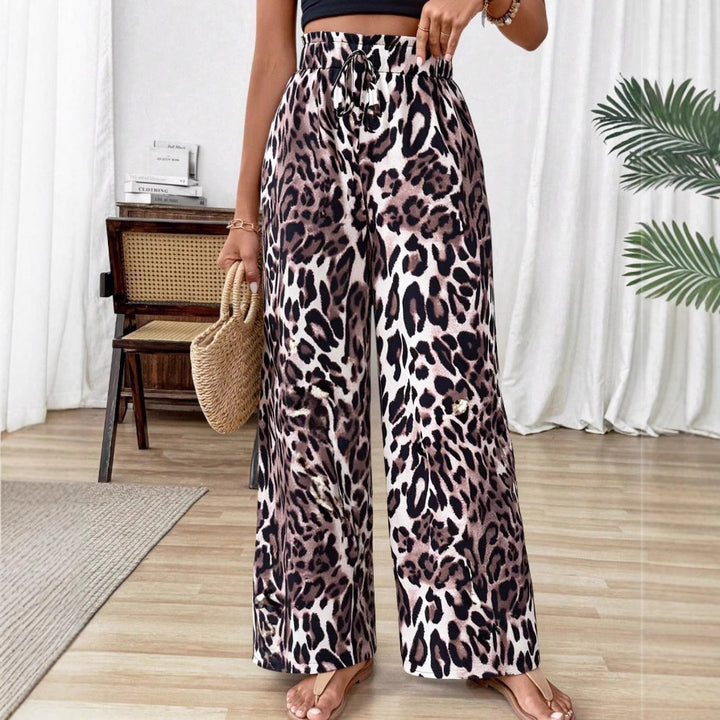 Pantalons palazzo larges pour femmes imprimé animal Levoire