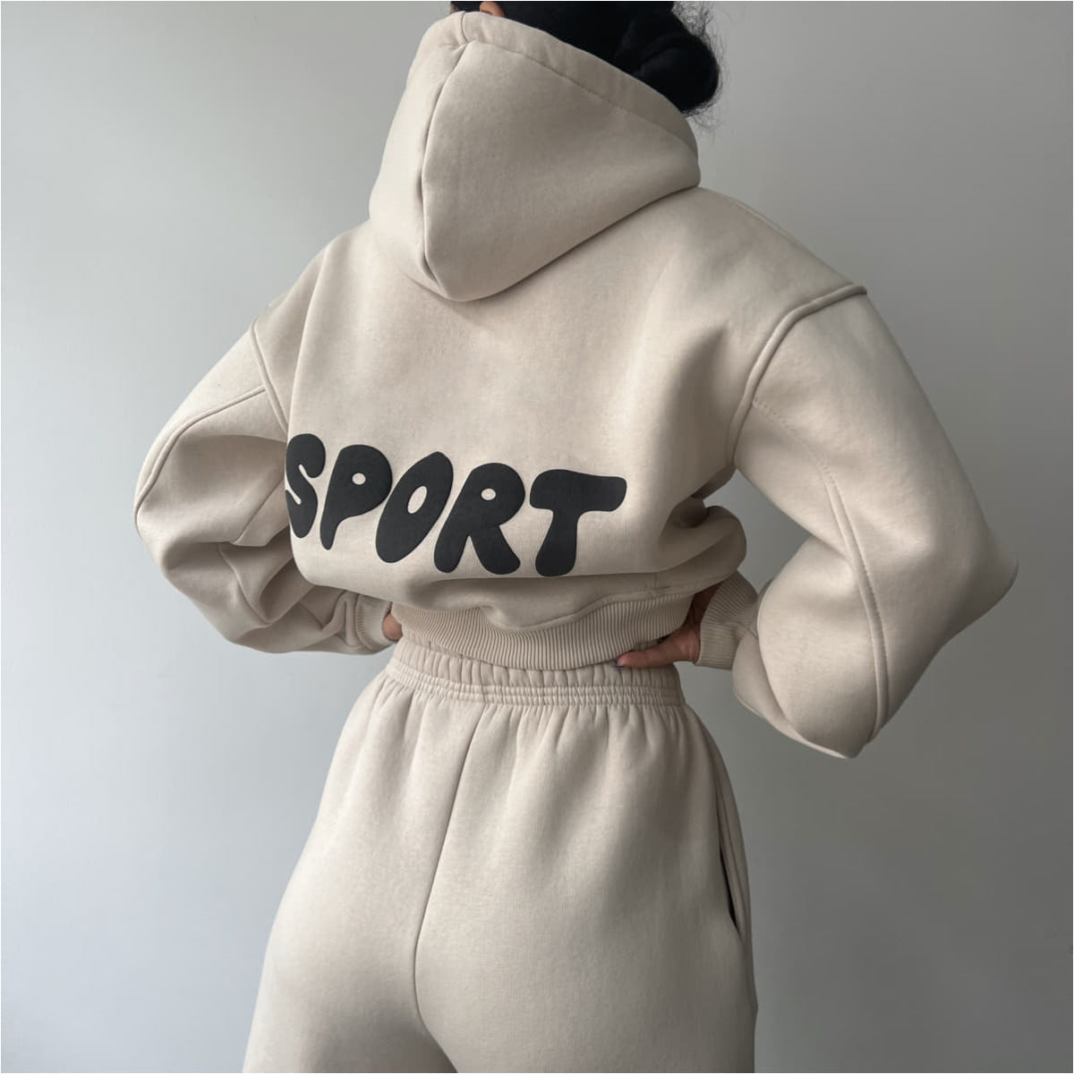 Levoire | Ensemble de Sport à Imprimé Huppari-Tendu-Tendance à Deux Pièces